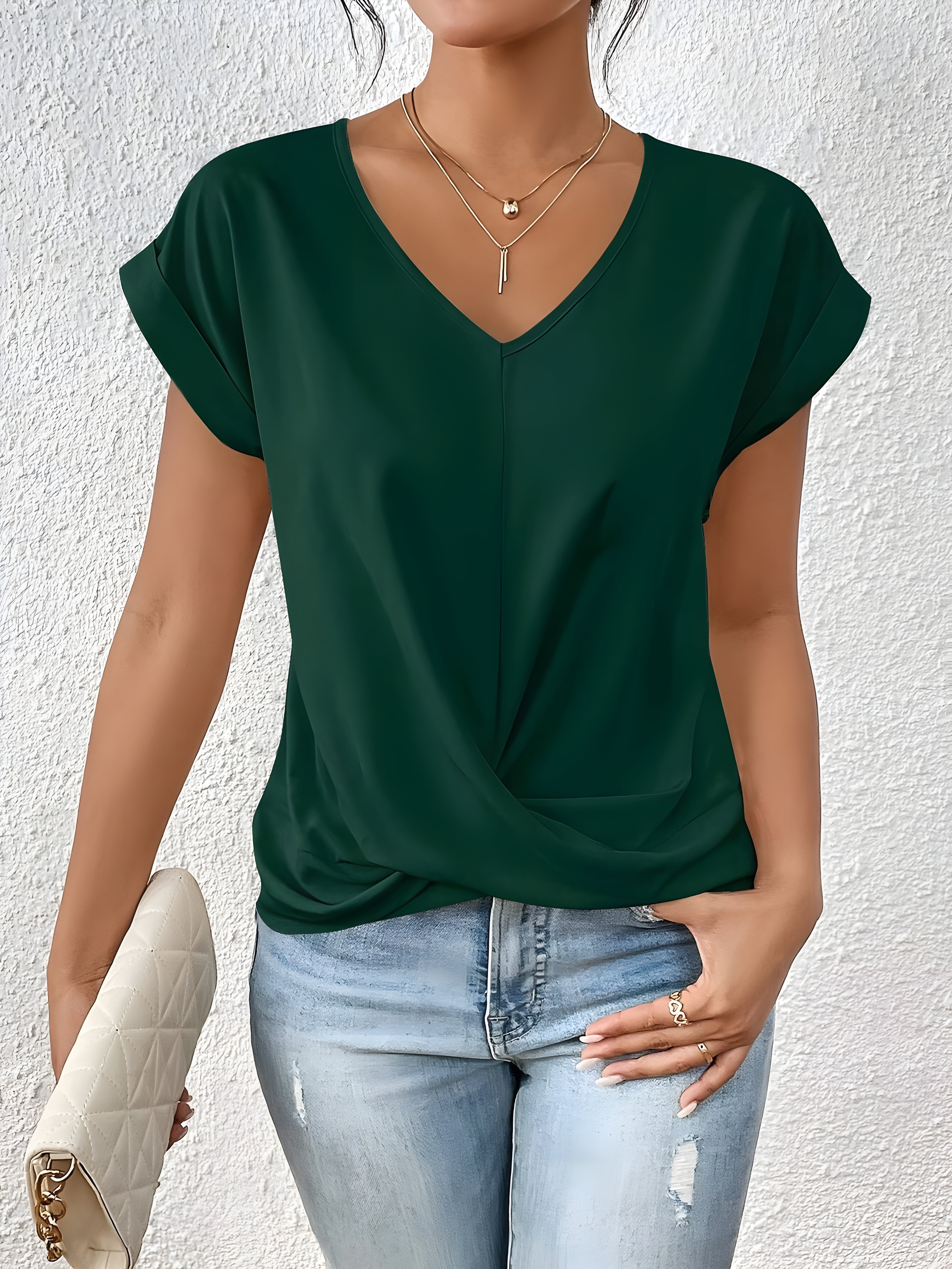 Maria – Twist Front V-Neck Top