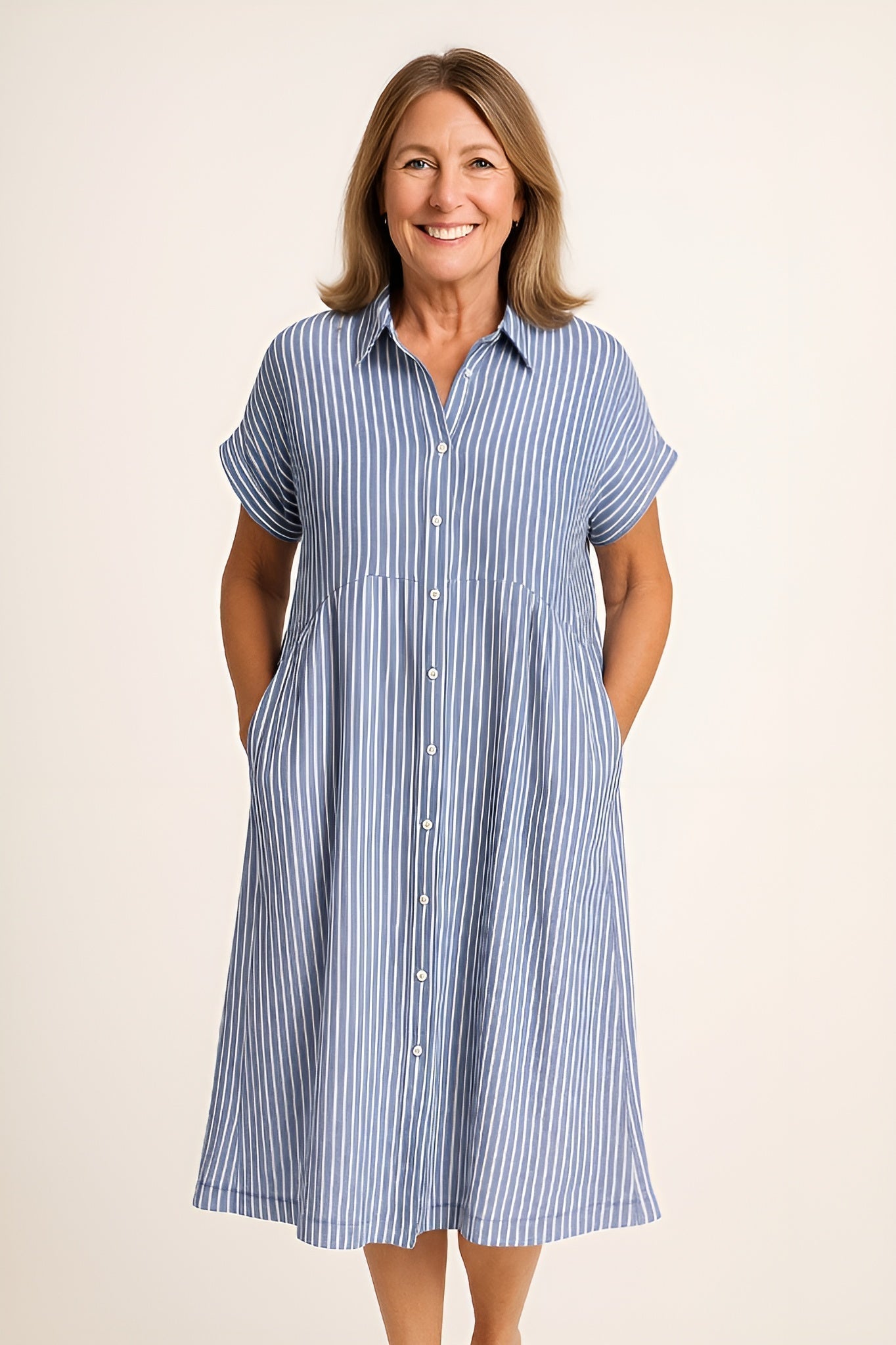 Florin - Flattering Striped Shirtdress