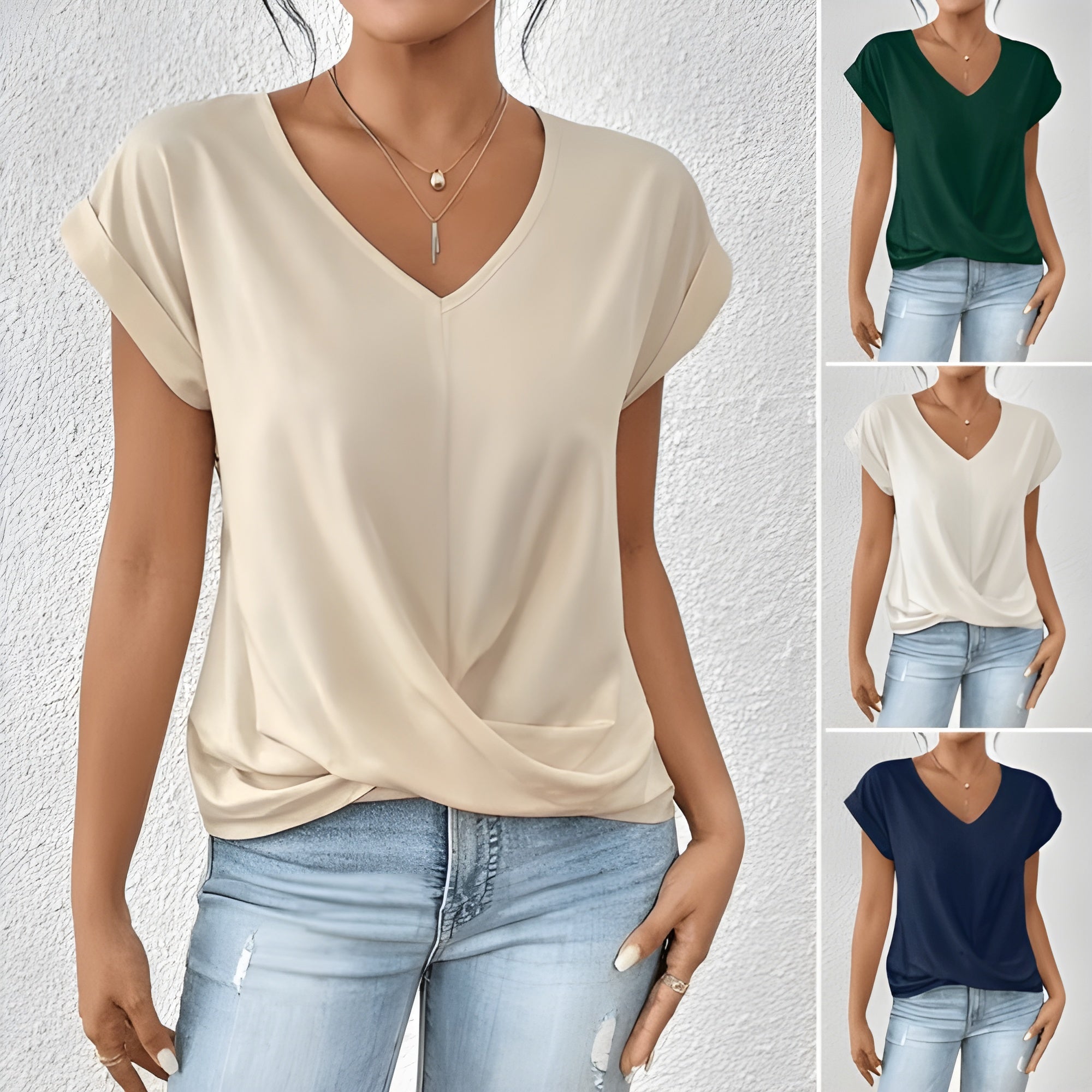 Maria – Twist Front V-Neck Top
