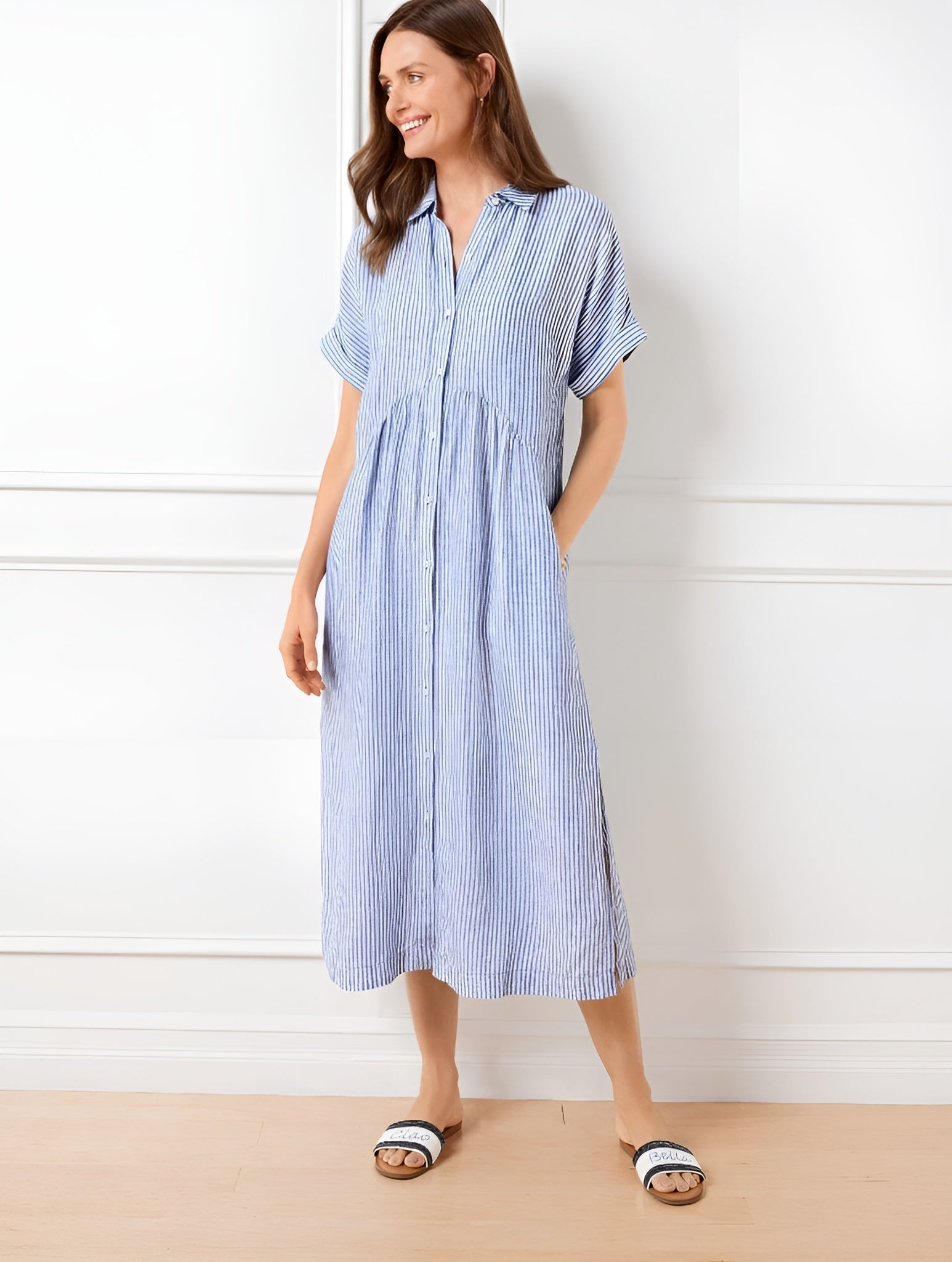 Florin - Flattering Striped Shirtdress