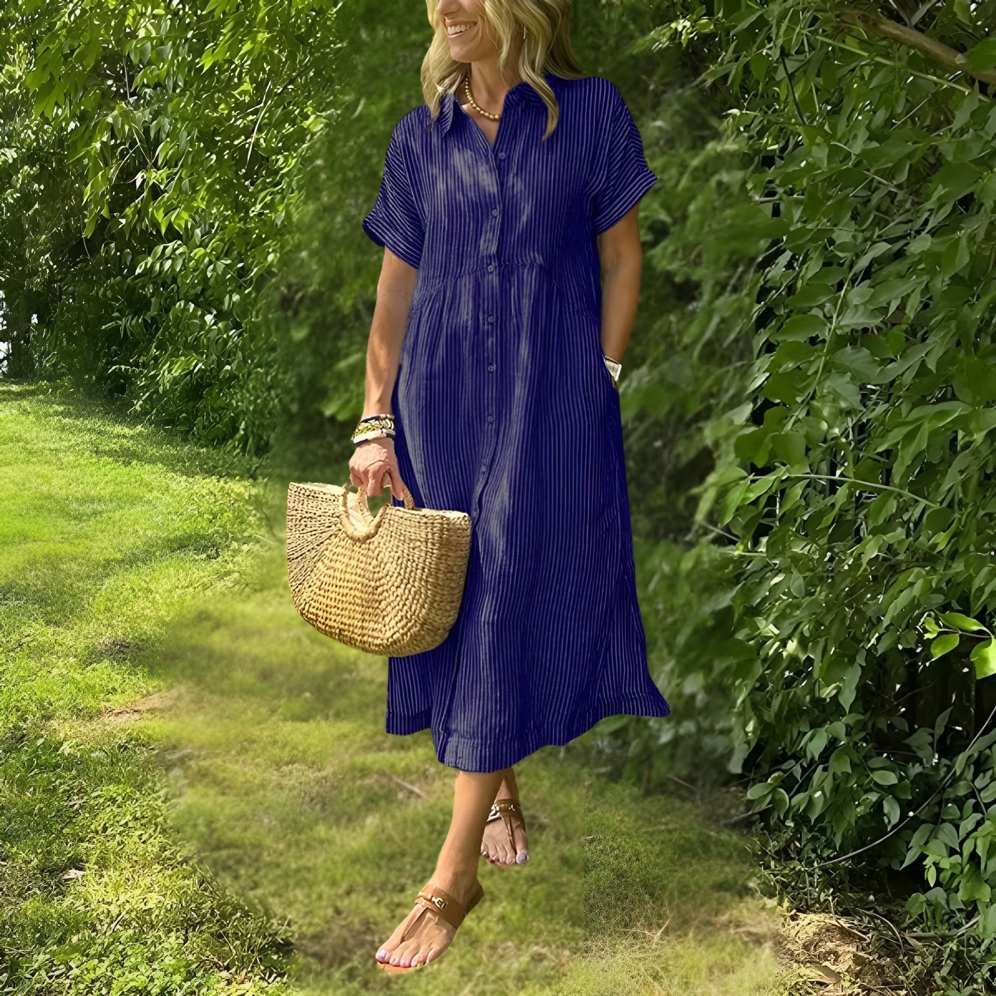 Florin - Flattering Striped Shirtdress