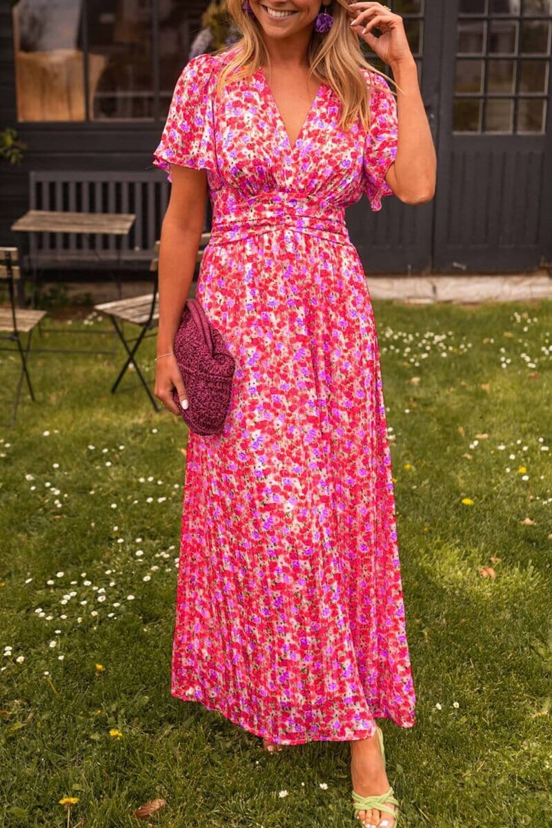Amelia – Elegant V-Neck Maxi Dress