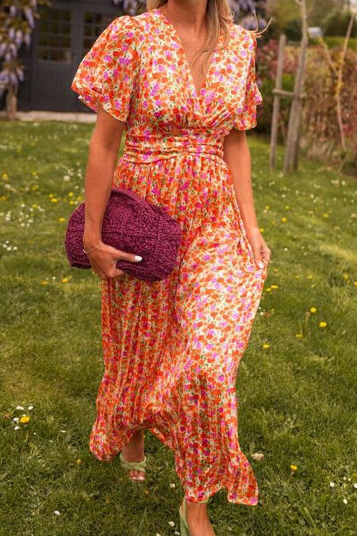 Amelia – Elegant V-Neck Maxi Dress