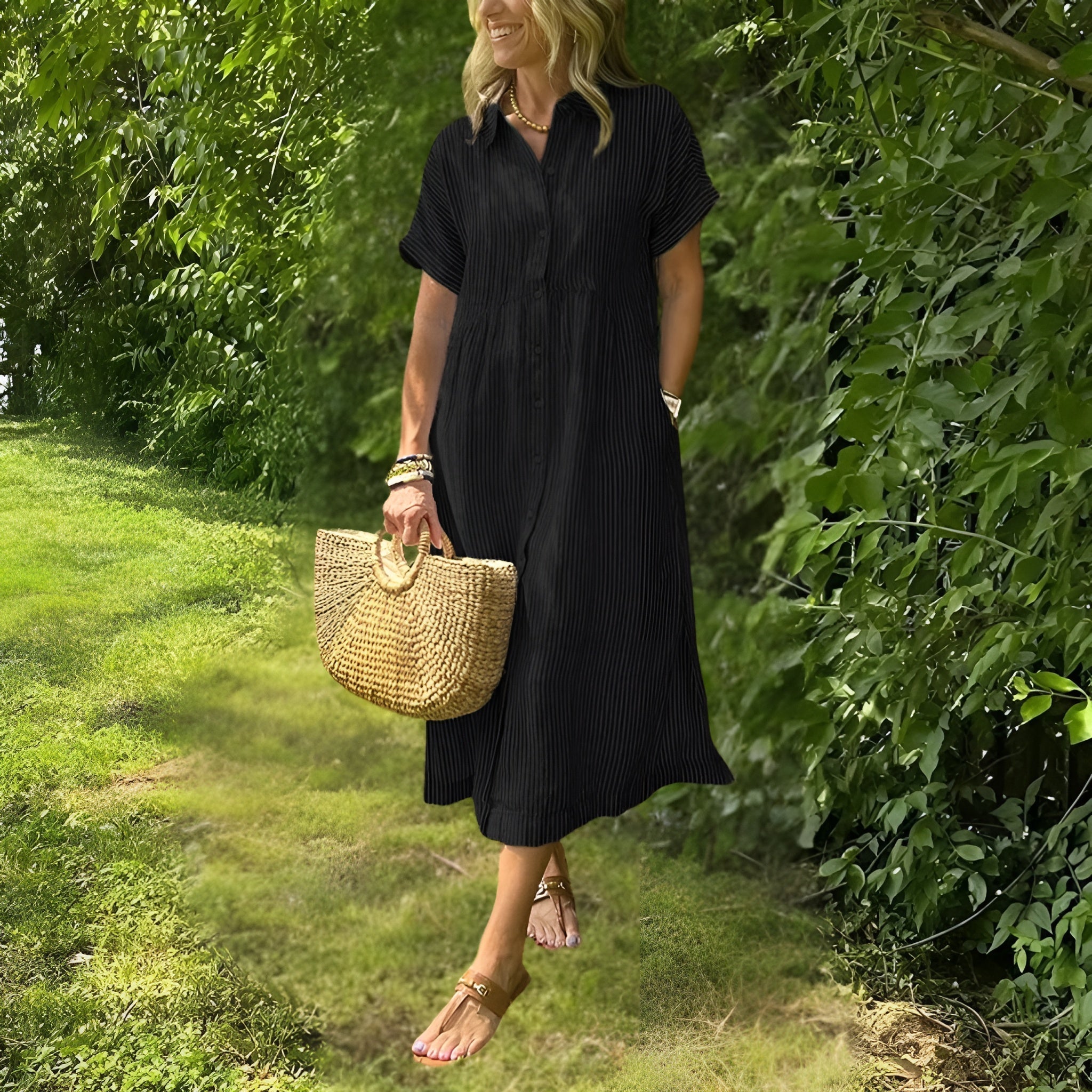 Florin - Flattering Striped Shirtdress