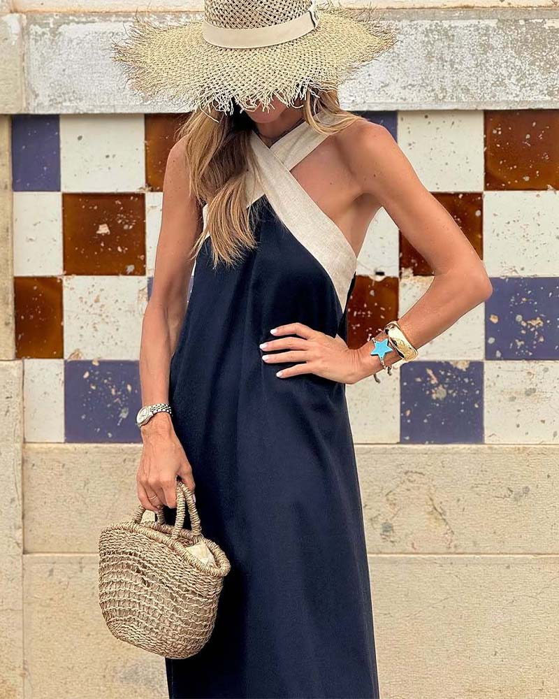 Abigail - Casual Cross Neck Loose Beach Dress