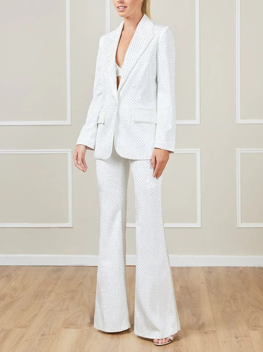 Stylish three-piece suit with lapel collar