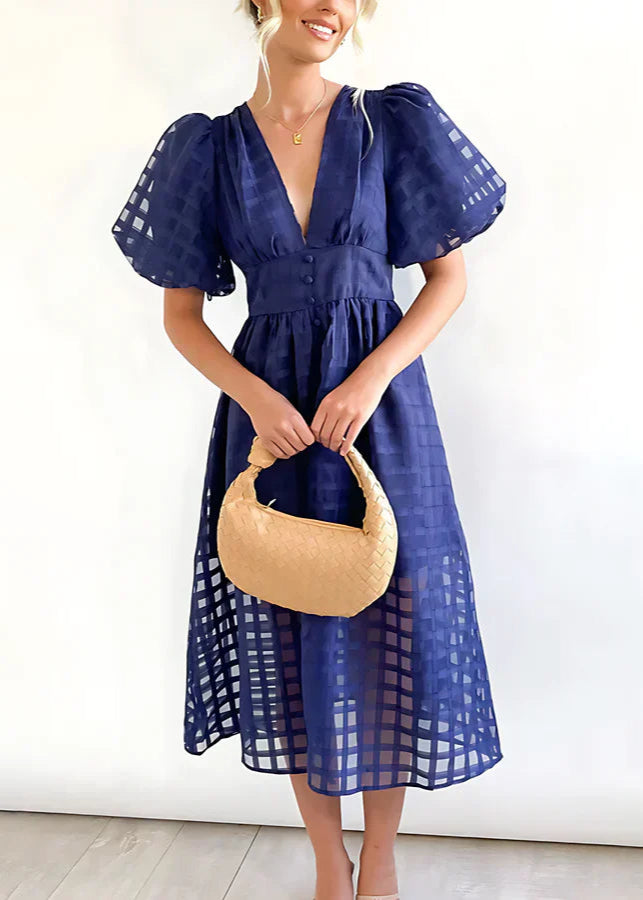 Cindy - Puff Sleeve Midi Dress