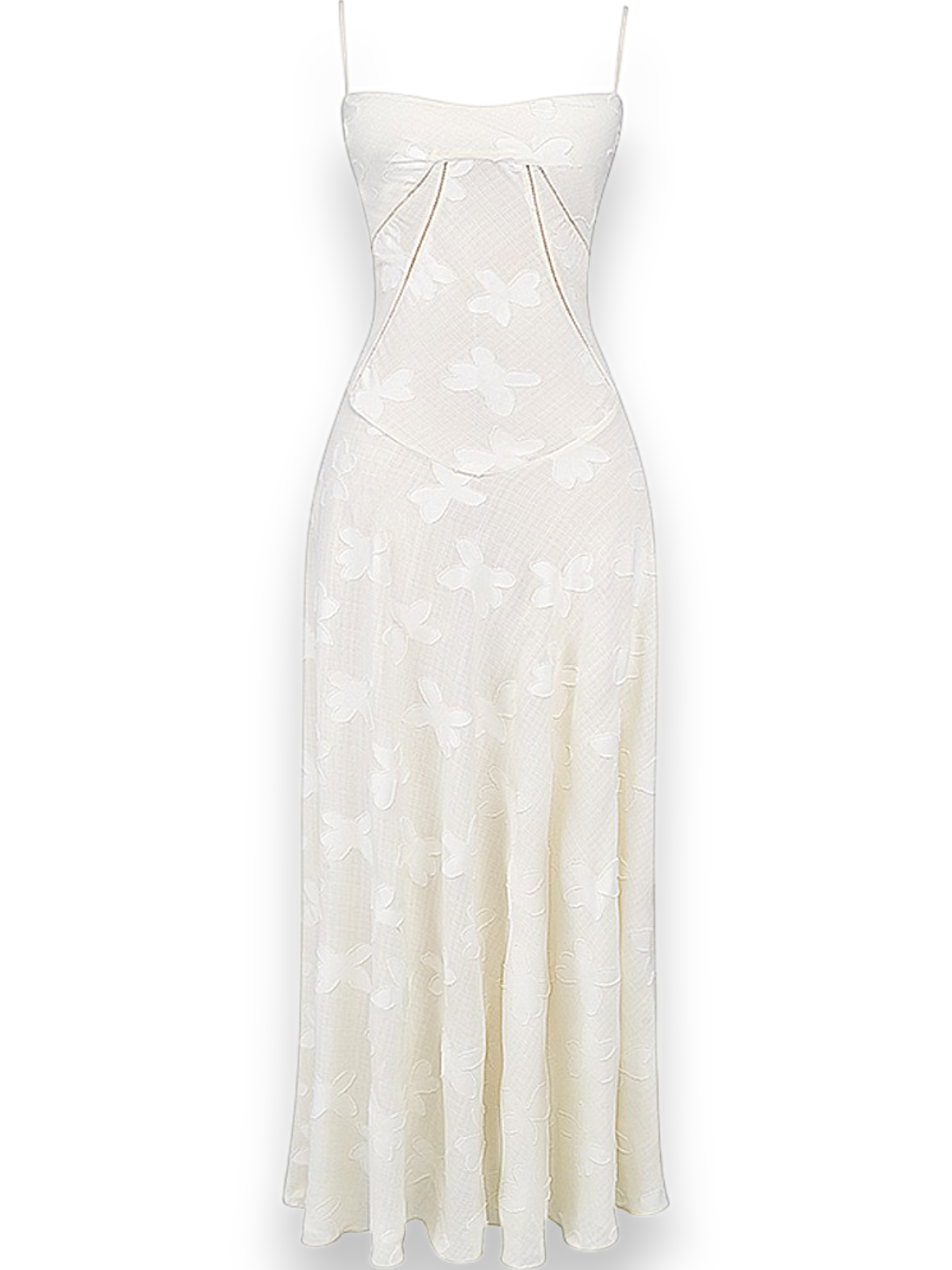 Amara - Blossom White Floral Vintage Gown