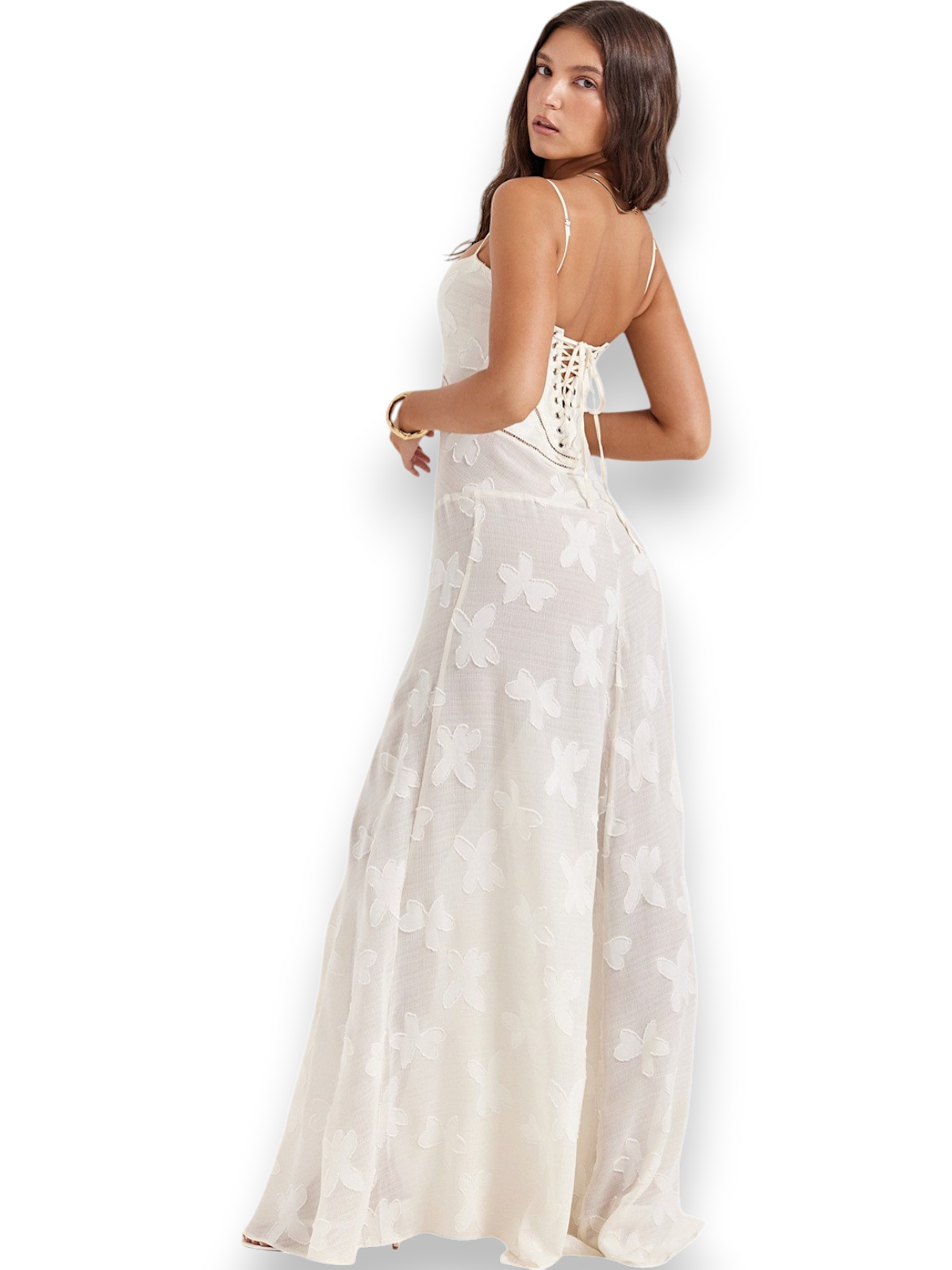 Amara - Blossom White Floral Vintage Gown