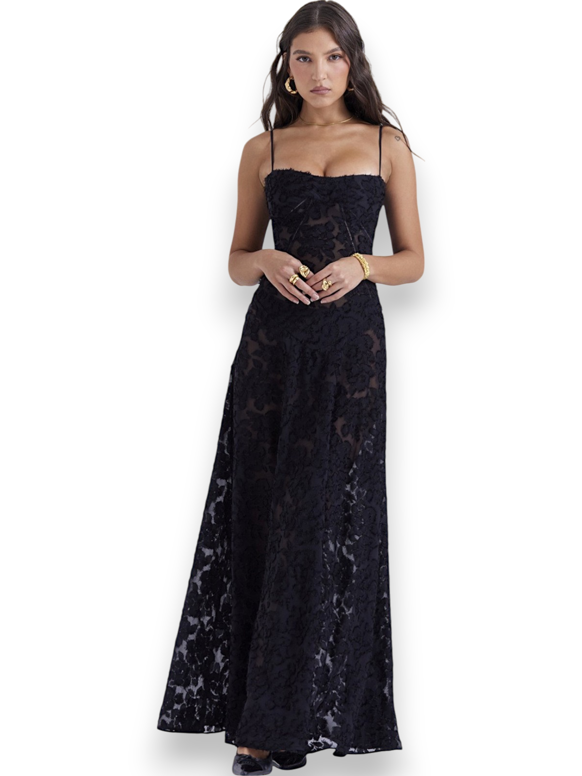 Amara - Blossom White Floral Vintage Gown