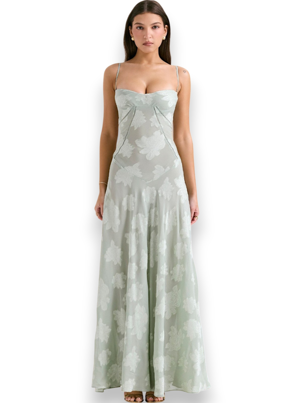 Amara - Blossom White Floral Vintage Gown
