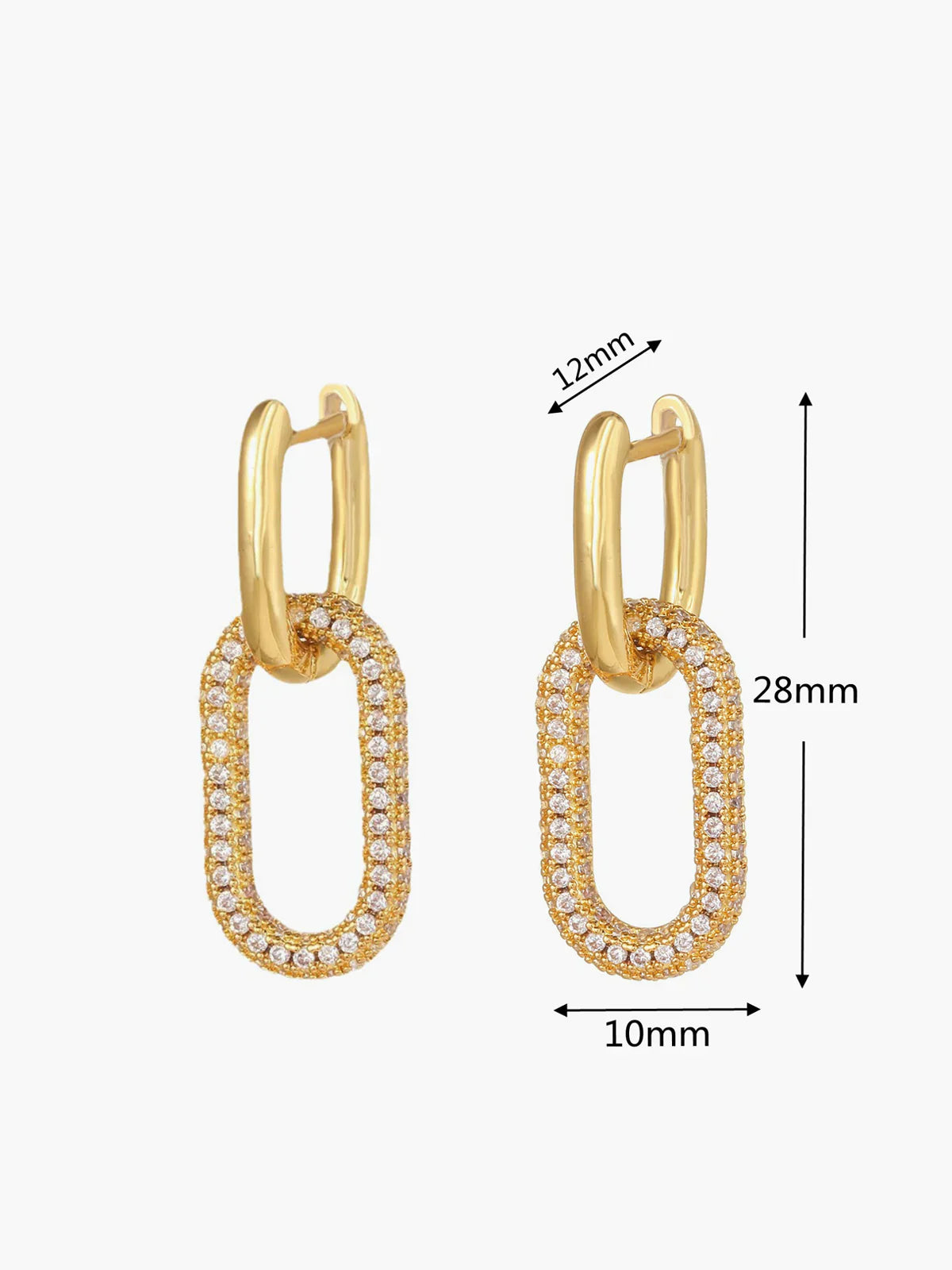 Zircon Hoop Pendant Earrings