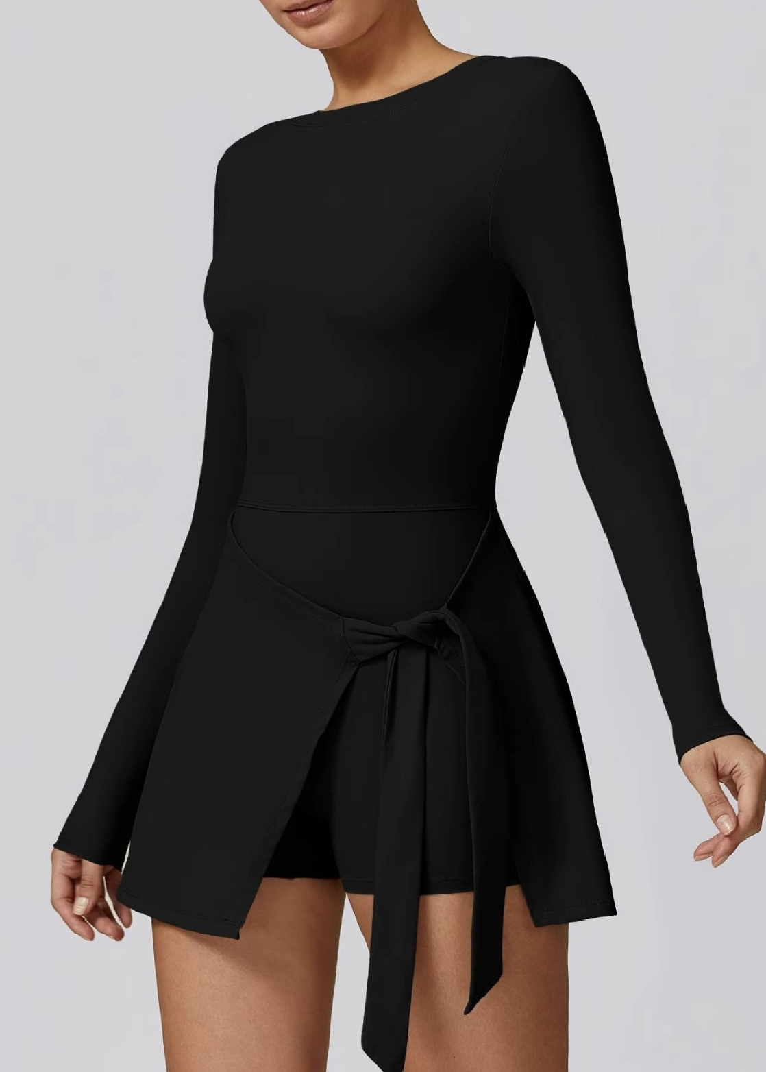 Velucia - High Neck Long Sleeve Tennis Dress