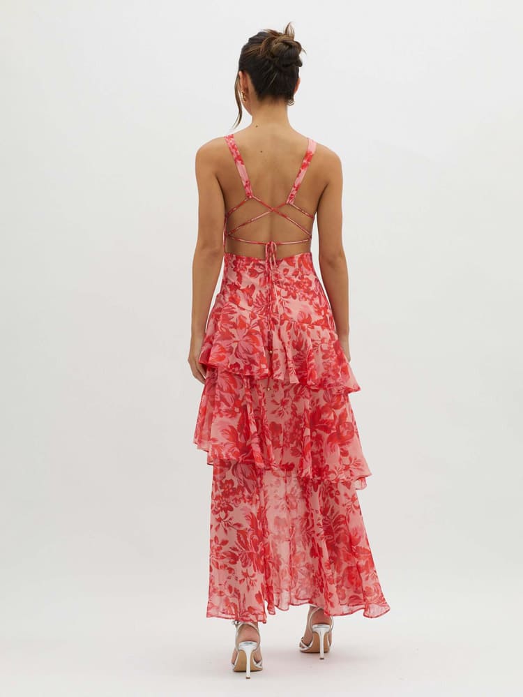 Annabel - Maxi dress with straps and ruffles
