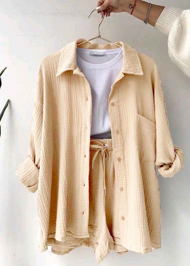 Jaimy - Cotton Shirt & Short Set