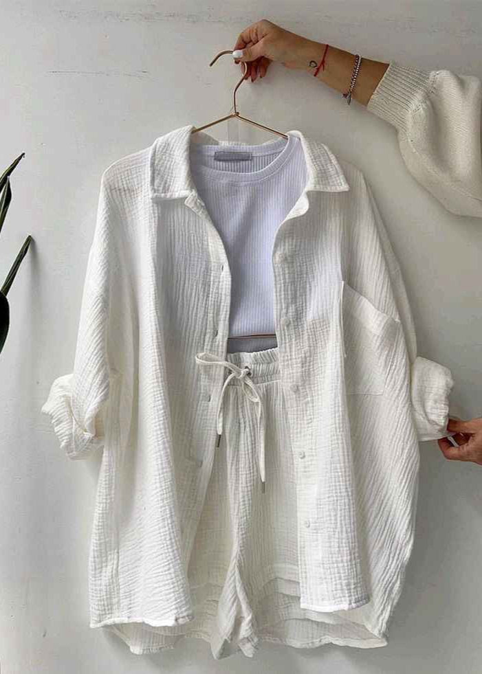 Jaimy - Cotton Shirt & Short Set