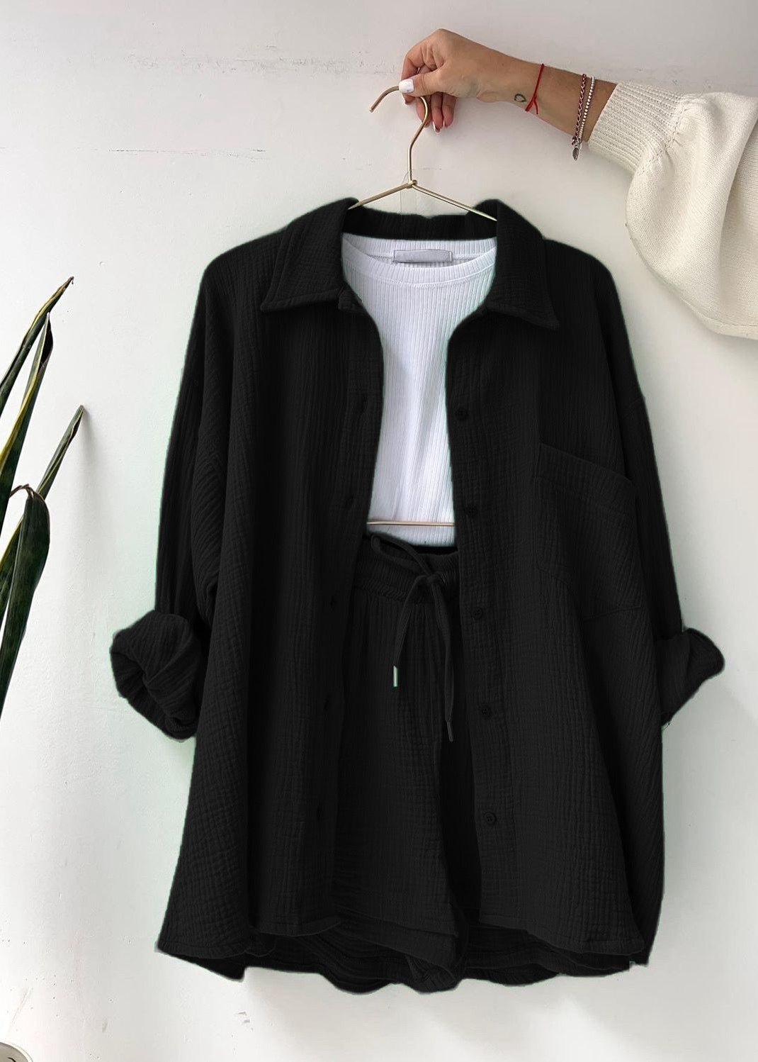Jaimy - Cotton Shirt & Short Set