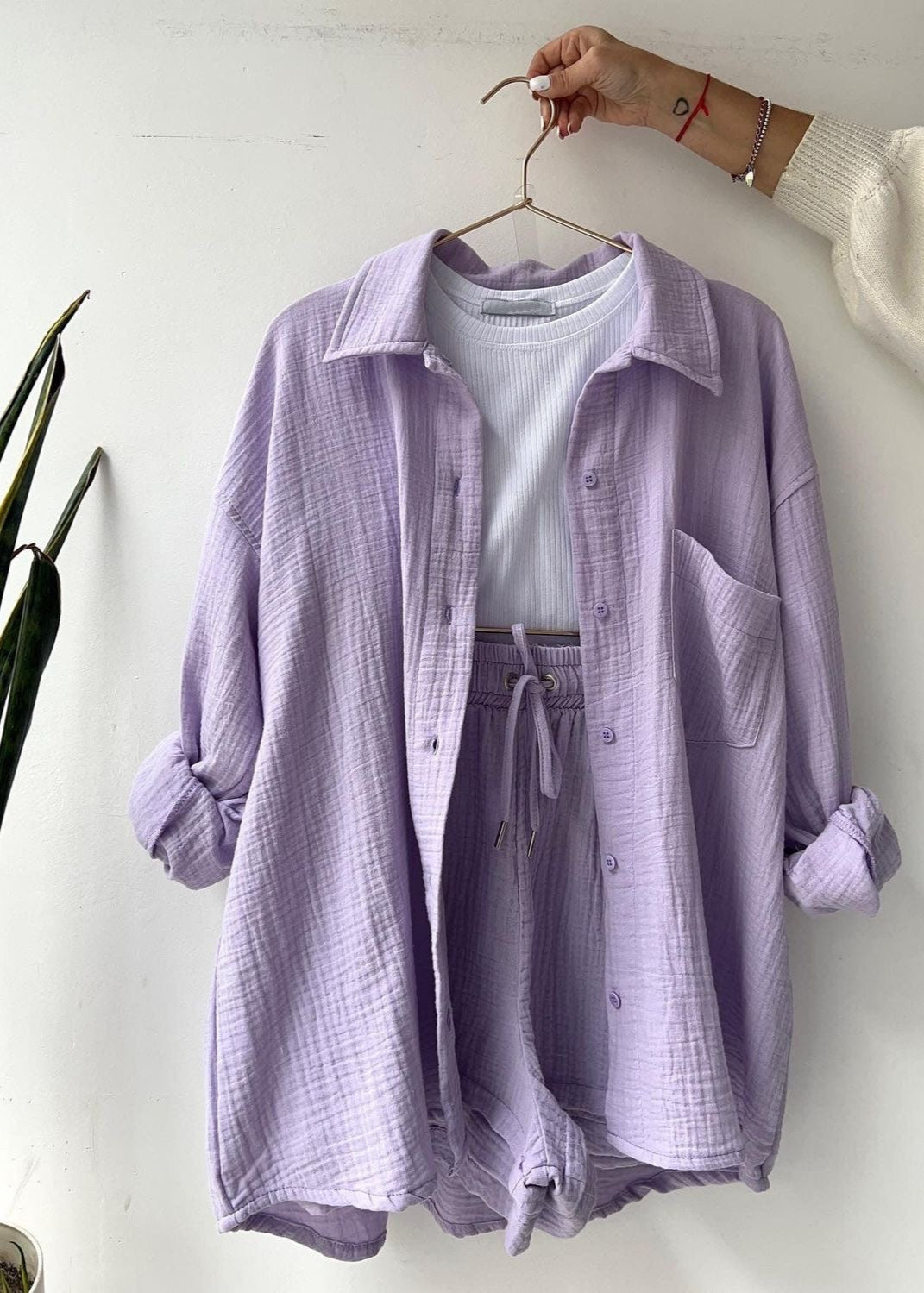 Jaimy - Cotton Shirt & Short Set