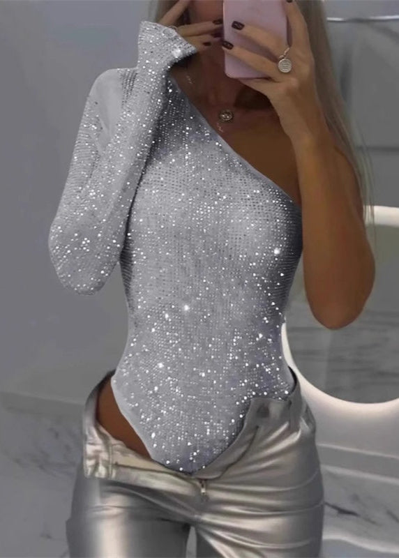 Isabella - Sparkle Chic One-Shoulder Bodysuit
