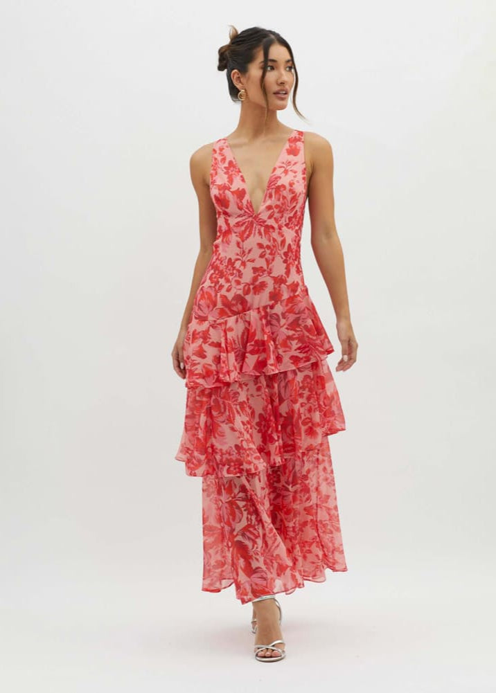 Annabel - Maxi dress with straps and ruffles