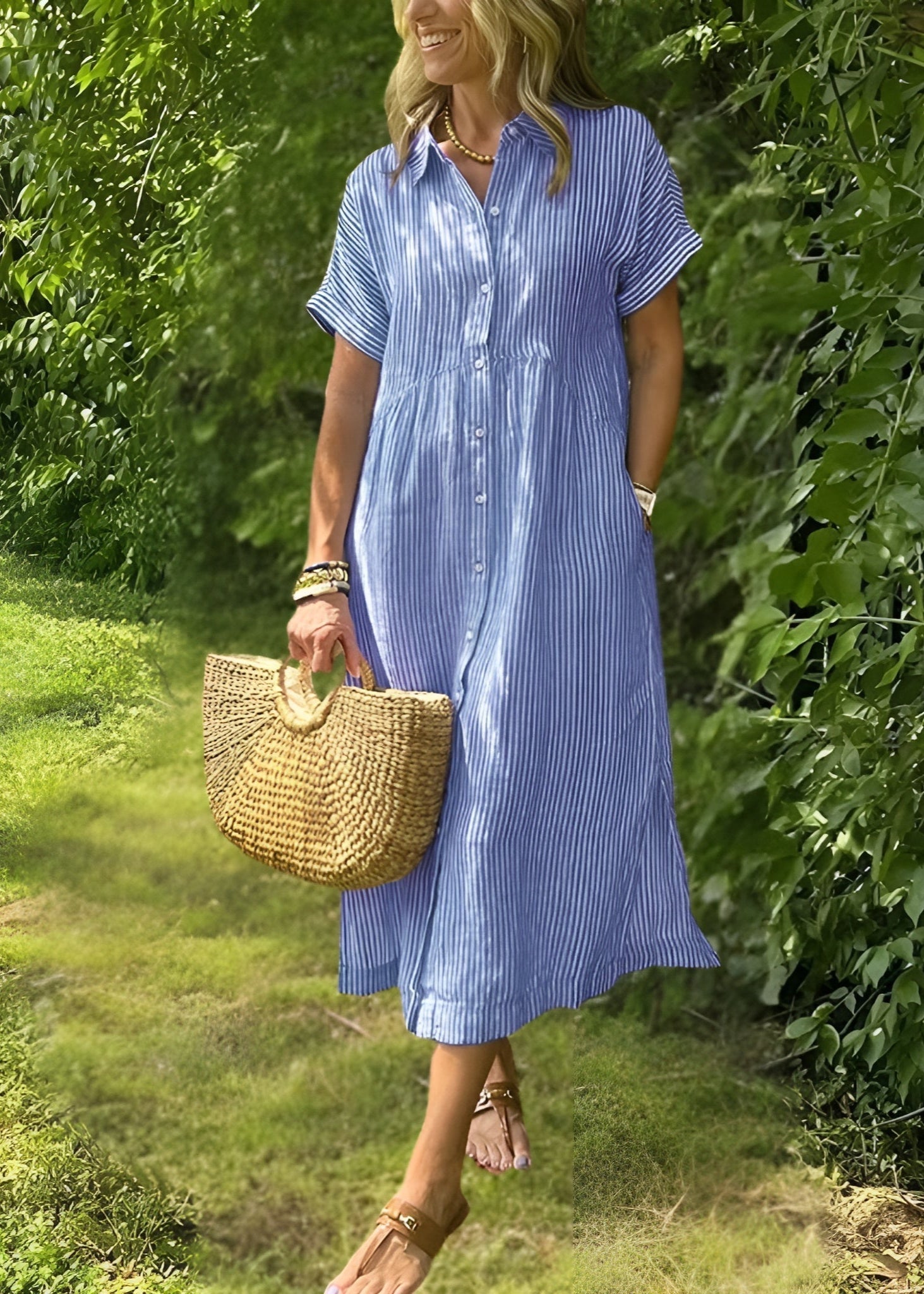Florin - Flattering Striped Shirtdress